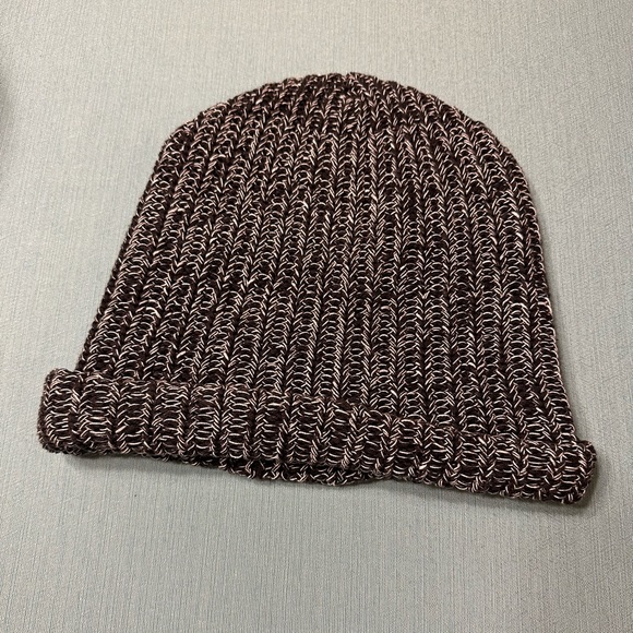 Black and white Love Your Melon cuffed beanie with black patch - Picture 2 of 6